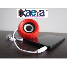 OkaeYa-SP-826 Speaker With Rechargeable Battery Support For Mobile, Tablet, iPod, Laptop, PC With Aux Support - Red